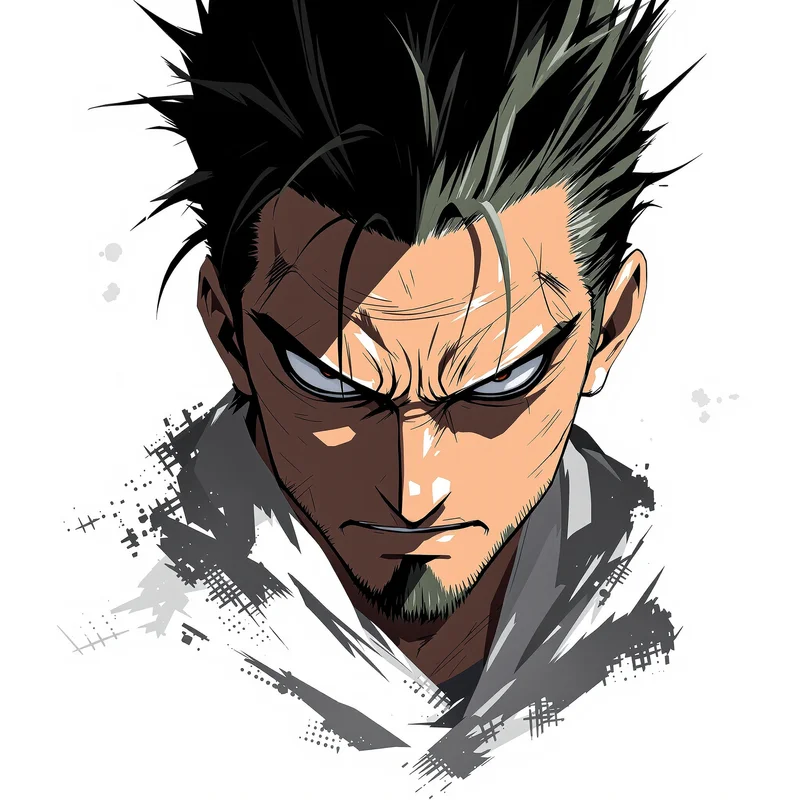 Storm Samurai Zoro PFP anime avatar portrait of Roronoa Zoro designed for profile picture clarity