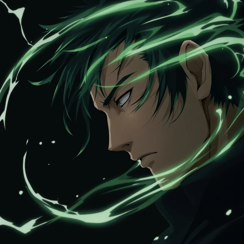 Zoro calm anime avatar PFP with soft aura and controlled lighting