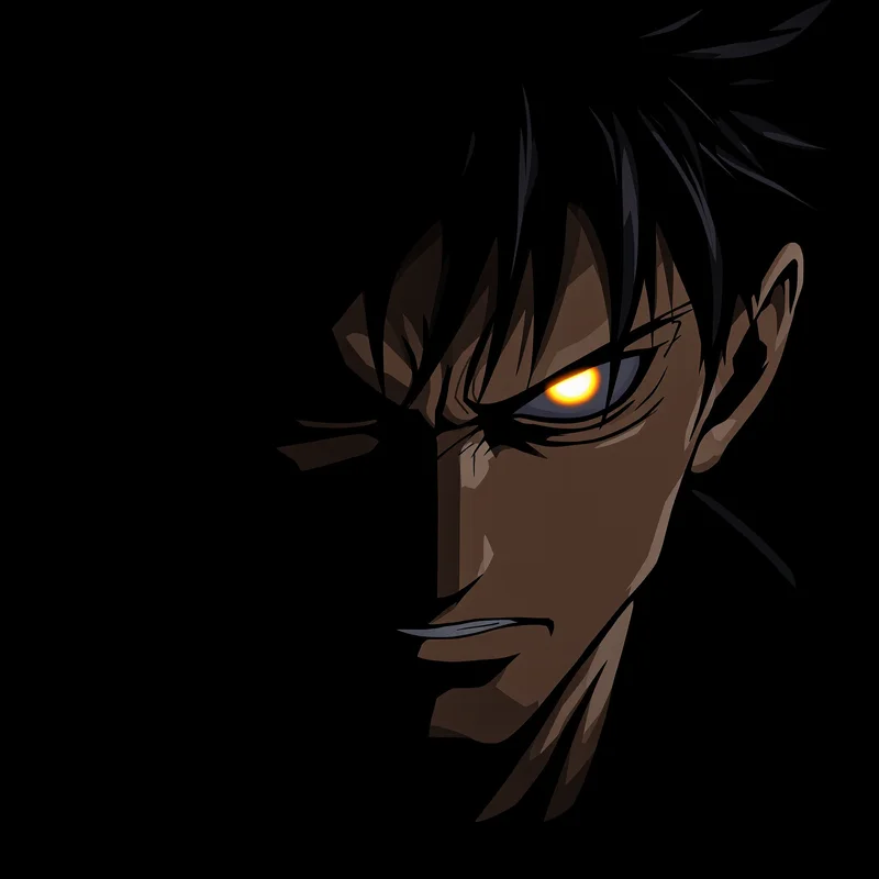 Zoro anime avatar emerging from dark void with strong presence