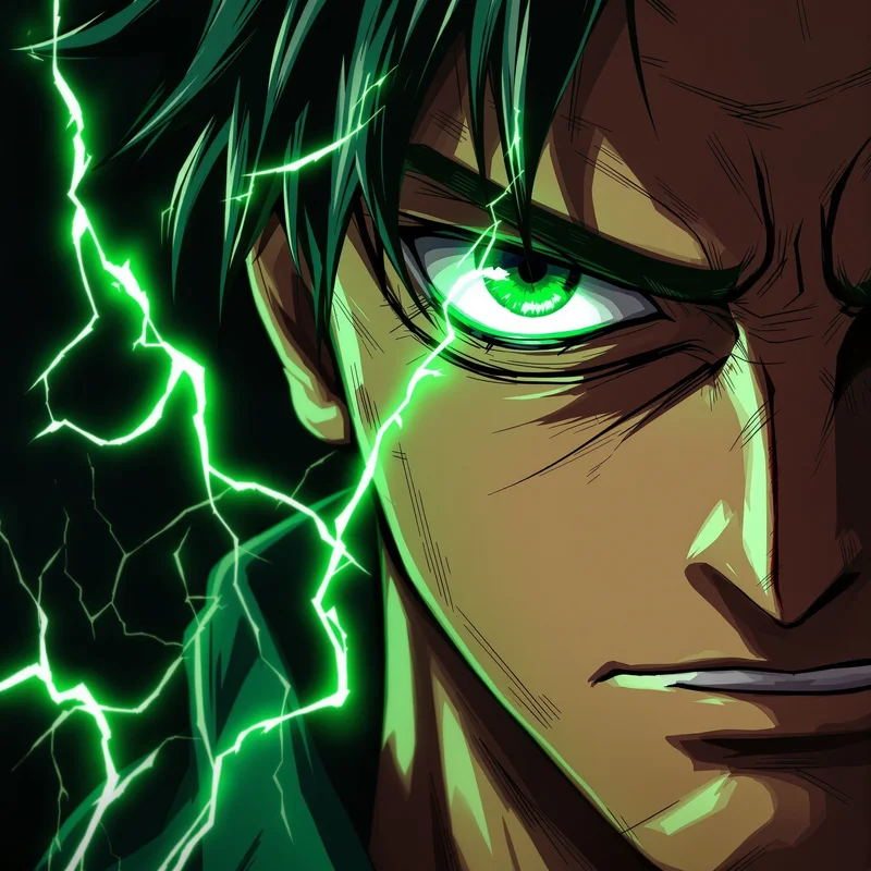 Zoro PFP avatar with green lightning scar detail