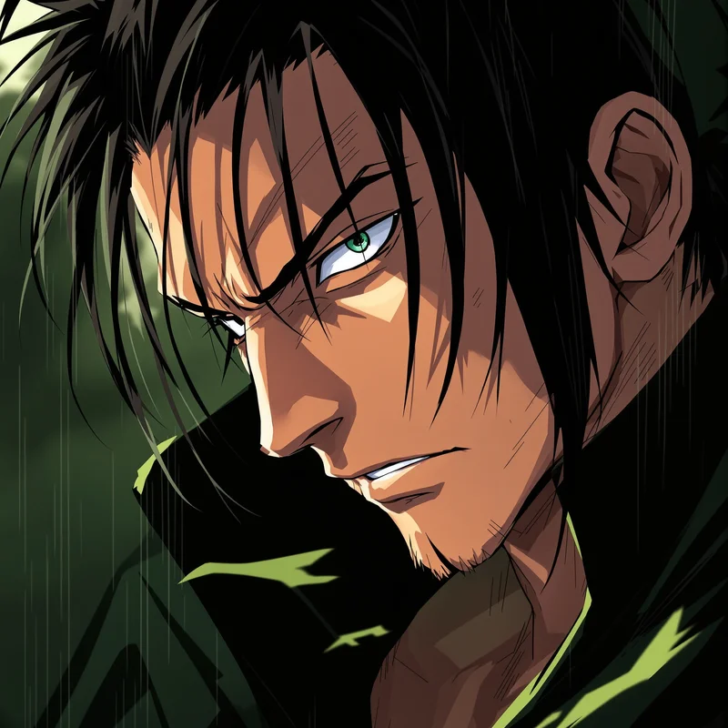 Zoro anime avatar with sharp facial detail and clean composition